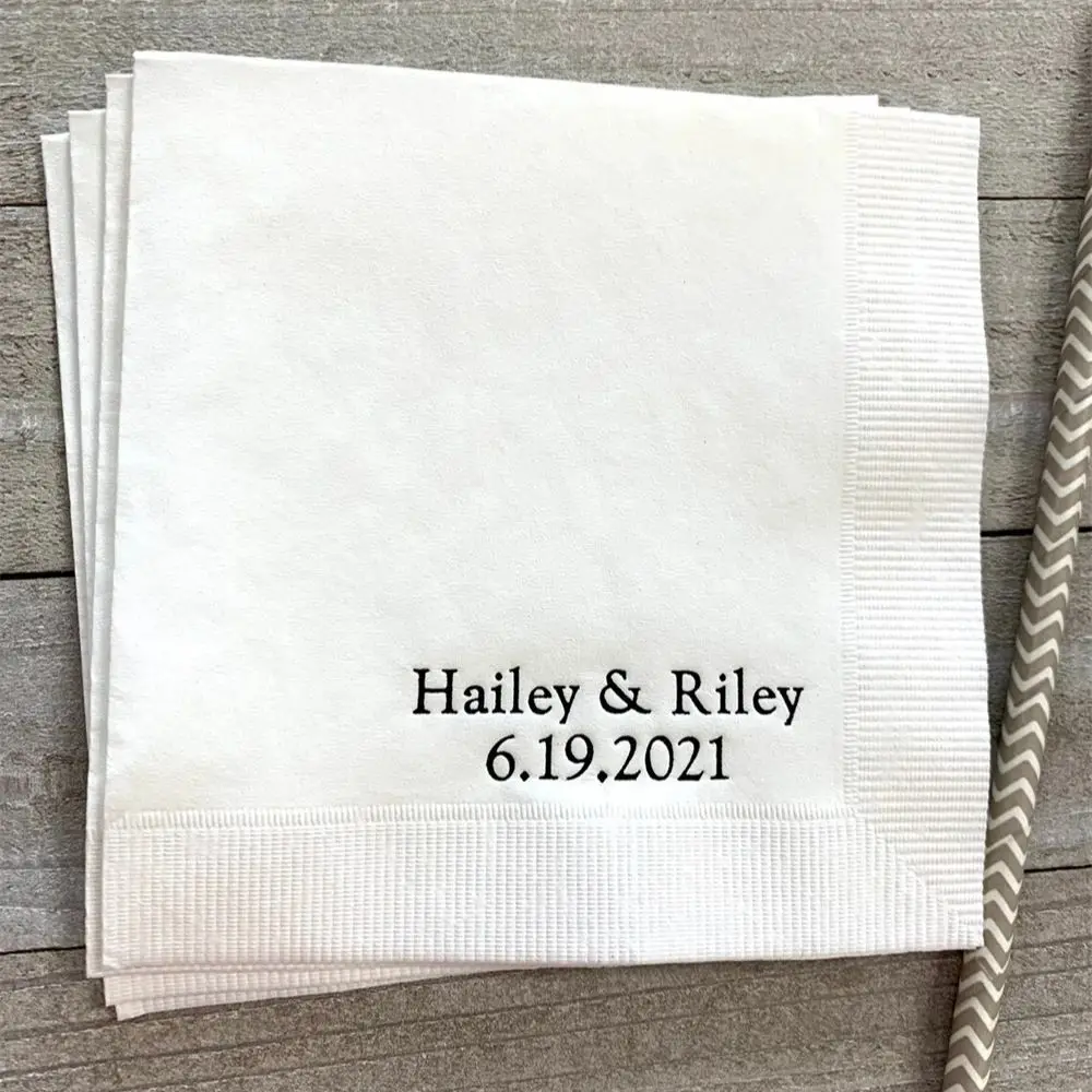 

50 Personalized Napkins Personalized Napkins Wedding Personalized Cocktail Beverage Paper Anniversary Party Monogram Custom Lunc