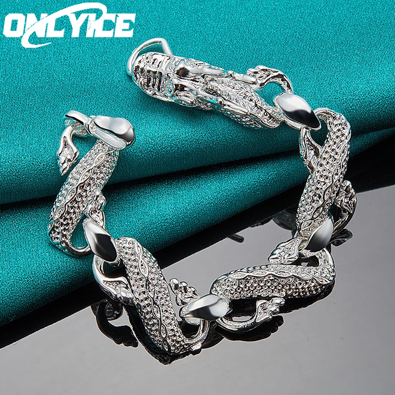 925 Sterling Silver Bracelets For Men's Domineering Dragon Bracelet Fashion Party High-Quality Jewelry Charm Accessories
925 Sterling Silver Bracelets For Men's Domineering Dragon Bracelet Fashion Party High-Quality Jewelry Charm Accessories