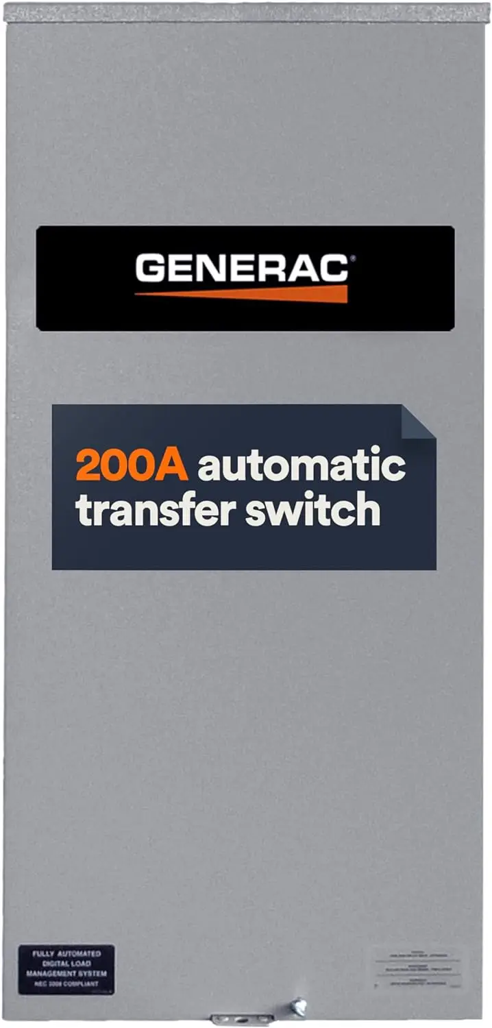 Generac 200 Amp Single Phase Automatic Smart Transfer Switch Kit for Generator with Power Management for Indoor and Outdoor Use
Generac 200 Amp Single Phase Automatic Smart Transfer Switch Kit for Generator with Power Management for Indoor and Outdoor Use