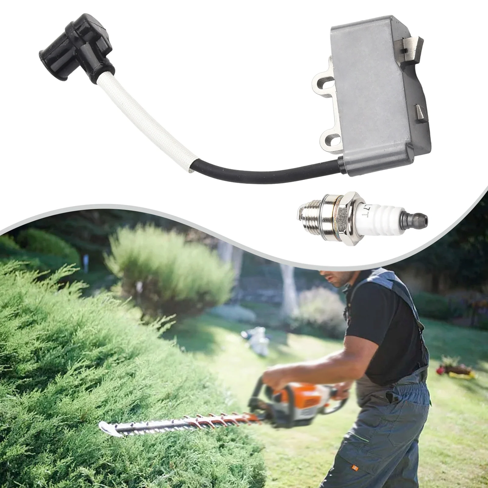 Trimmer Spare Parts Ignition Coil Ignition Coil Plug A41100013 Alloy Black And Silver 1PC Garden Power Equipment
Trimmer Spare Parts Ignition Coil Ignition Coil Plug A41100013 Alloy Black And Silver 1PC Garden Power Equipment