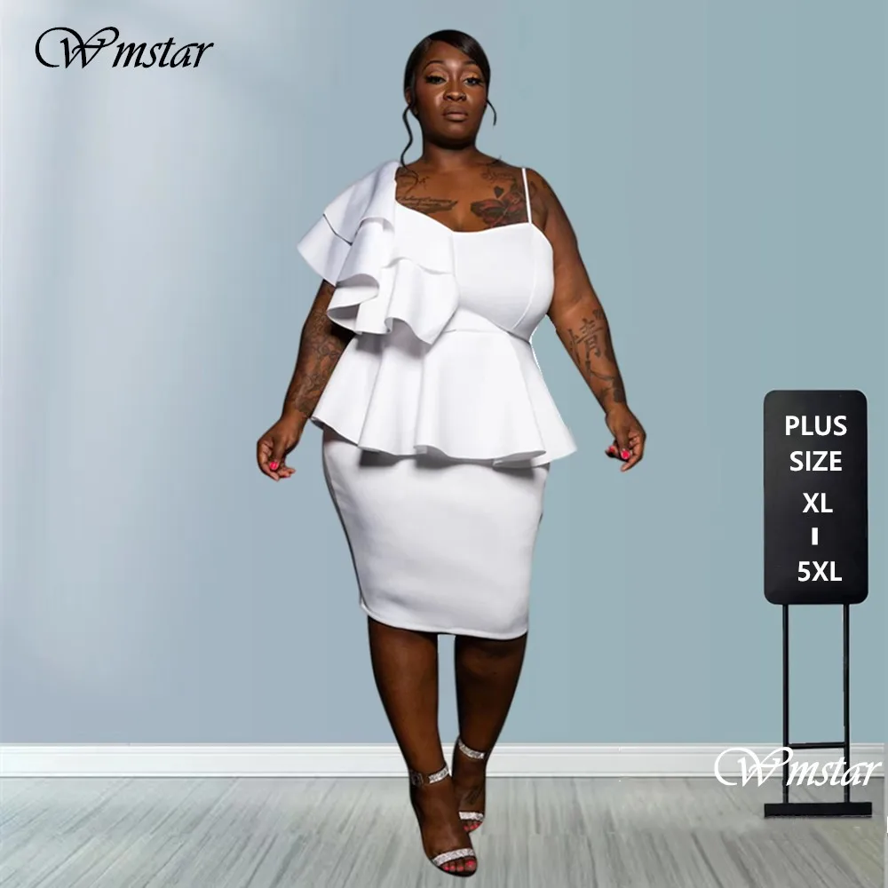 Wmstar Plus Size 2 Piece Outfits Women Summer Sexy Party Solid Single Petal Sleeve Wrap Skirt Matching Wholesale Dropshipping
Wmstar Plus Size 2 Piece Outfits Women Summer Sexy Party Solid Single Petal Sleeve Wrap Skirt Matching Wholesale Dropshipping