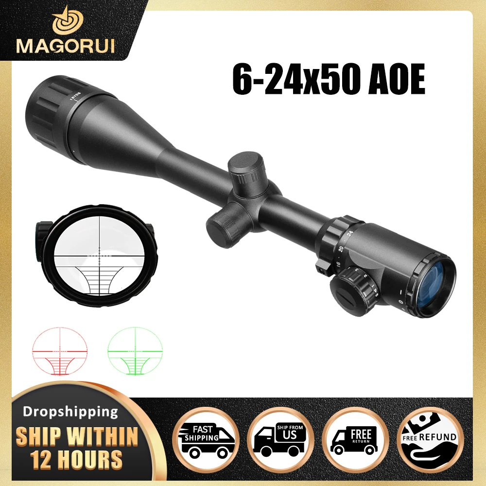 Magorui 6-24X50 AOE оптический прицел для охоты зеленый красный оптический прицел тактические прицелы для пневматического ружья
Magorui 6-24X50 AOE оптический прицел для охоты зеленый красный оптический прицел тактические прицелы для пневматического ружья
