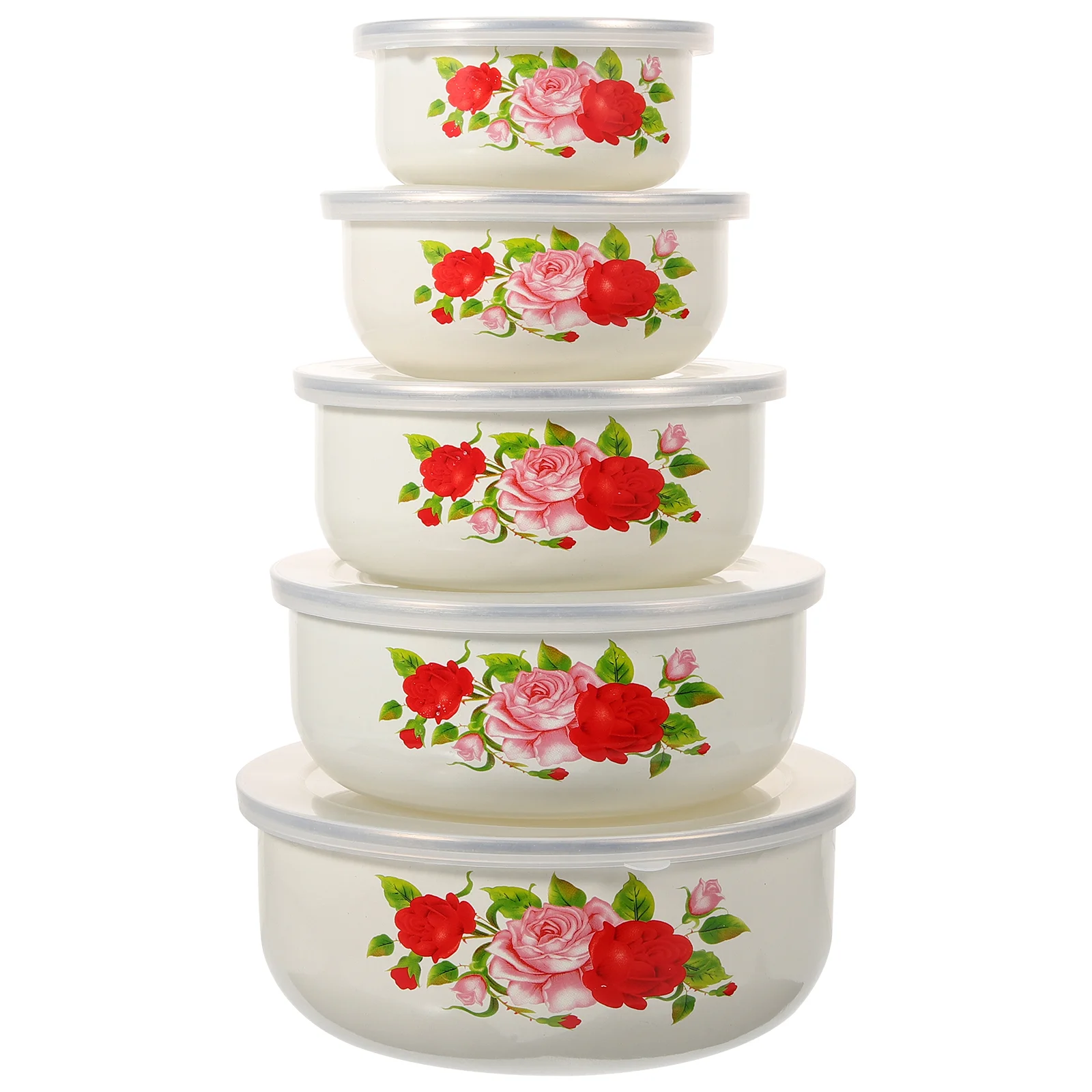Mixing Bowls Lids Set Enamel Basin Nesting Storage Fruit Cereal Ice Cream Salads Kitchen Serving
Mixing Bowls Lids Set Enamel Basin Nesting Storage Fruit Cereal Ice Cream Salads Kitchen Serving
