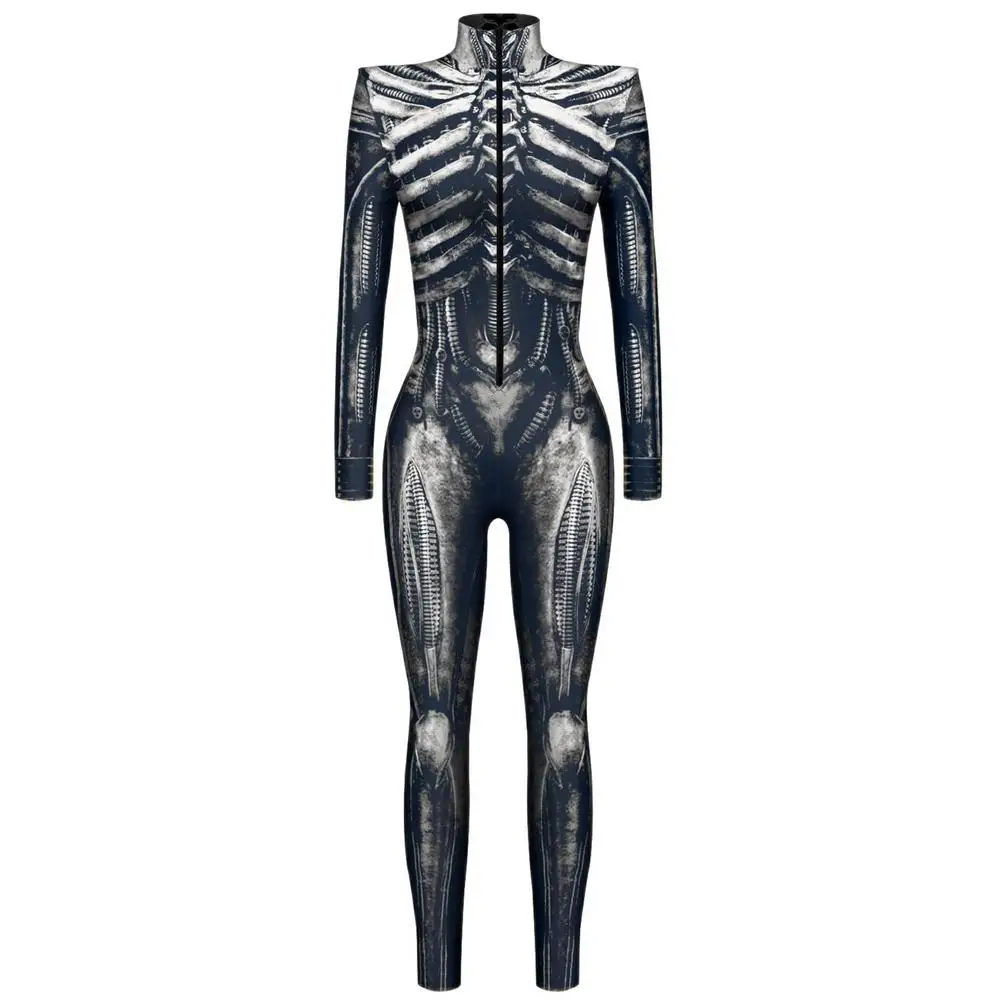 Tanio Szkielet body Halloween Onesie drukowanie Cosplay body Halloween 3D sklep