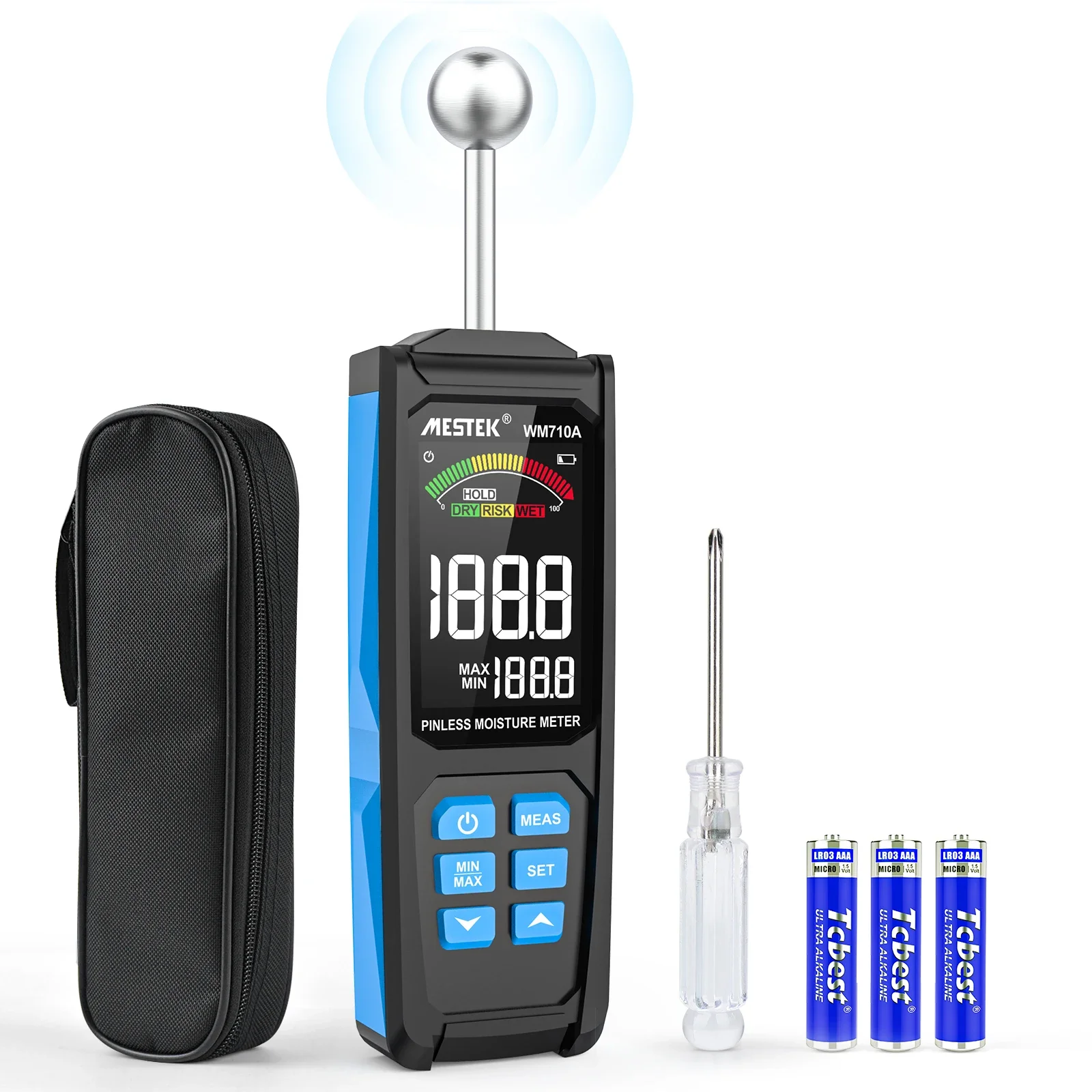 WM710A Moisture Meter Wood Cardboard Lumber Concrete Buildings Humidity Detector Tester Portable Wood Humidity
WM710A Moisture Meter Wood Cardboard Lumber Concrete Buildings Humidity Detector Tester Portable Wood Humidity
