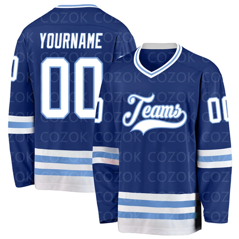 Custom Sky Blue Hockey 3D Print You Name Number Men Women Ice Hockey Jersey Competition Training Jerseys
Custom Sky Blue Hockey 3D Print You Name Number Men Women Ice Hockey Jersey Competition Training Jerseys