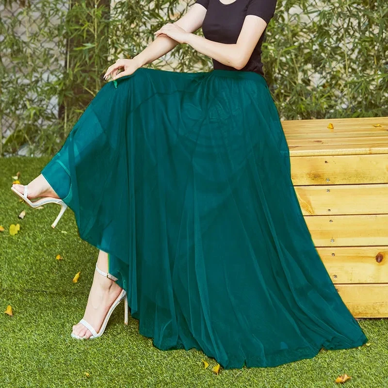 Three-layer Big Swing Gauze Skirt Women's Spring Summer High Density Mesh Long Skirt New Solid A-line Pleated Puffy Maxi Skirts
Three-layer Big Swing Gauze Skirt Women's Spring Summer High Density Mesh Long Skirt New Solid A-line Pleated Puffy Maxi Skirts