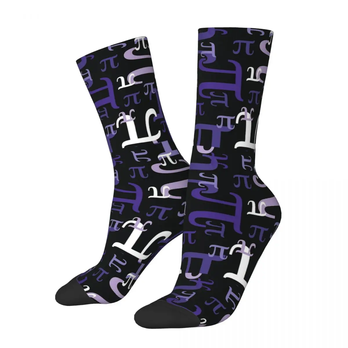 

Crazy Design Pieces Of Pi Soccer Socks Geek Math Teacher Gift Polyester Crew Socks for Unisex Non-slip