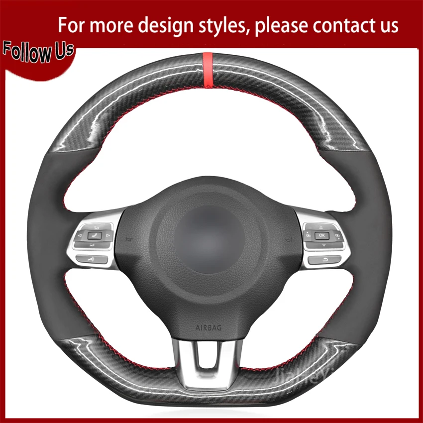 Hand-sewn Black Carbon Fiber Leather Car Steering Wheel Cover For Volkswagen VW Golf 6 GTI Polo (R-Line) Scirocco Tiguan
Hand-sewn Black Carbon Fiber Leather Car Steering Wheel Cover For Volkswagen VW Golf 6 GTI Polo (R-Line) Scirocco Tiguan