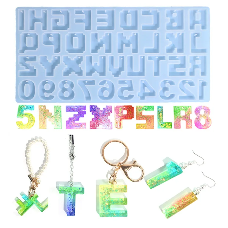 DIY Crystal Silicone Epoxy Resin Mold Capital Letter Mold Mirror Handmade Pendant Pixel Letter Silicone Mold
DIY Crystal Silicone Epoxy Resin Mold Capital Letter Mold Mirror Handmade Pendant Pixel Letter Silicone Mold