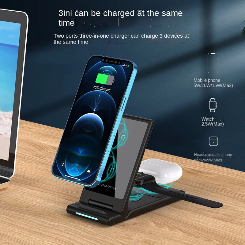 15W Three-in-one Wireless Charger Bracket Fast Charge for iPhone 13 12 Huawei Mobile Phone All-in-one Folding Wireless Charger
15W Three-in-one Wireless Charger Bracket Fast Charge for iPhone 13 12 Huawei Mobile Phone All-in-one Folding Wireless Charger