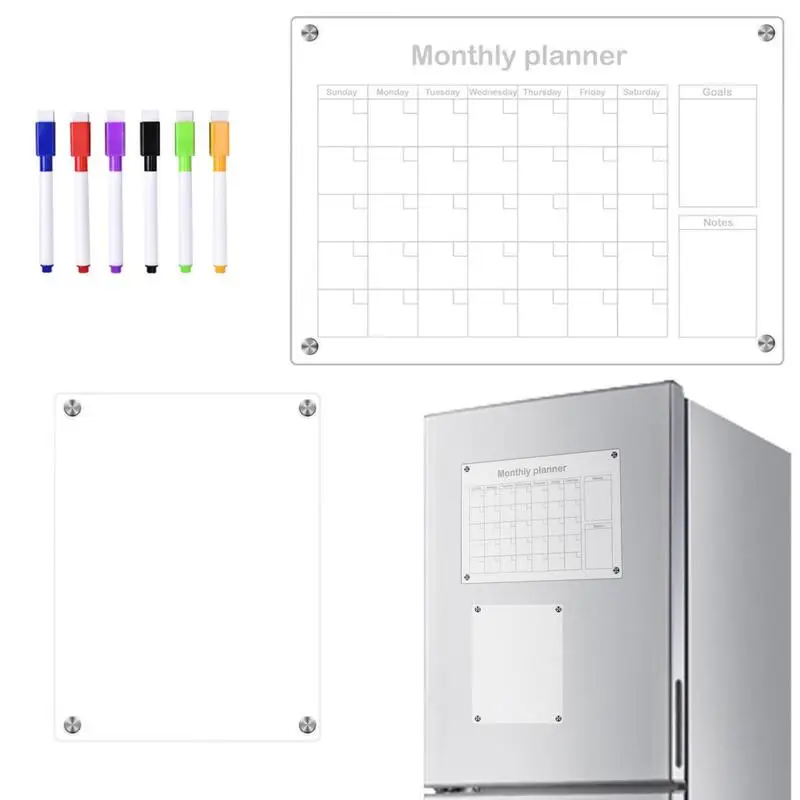 

Magnetic Weekly Meal Planner Weekly Plan Writing Acrylic Board Portable Magnetic Refrigerator Dry Erase Board Calendar For Wall