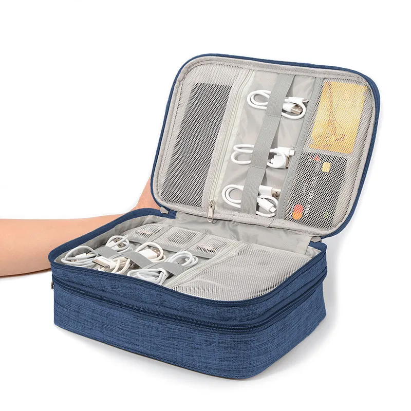 Органайзер для кабелей большой емкости, Дорожный Чехол для электронных аксессуаров, чехол для цифровой камеры, зарядного устройства, внешнего аккумулятора
Органайзер для кабелей большой емкости, Дорожный Чехол для электронных аксессуаров, чехол для цифровой камеры, зарядного устройства, внешнего аккумулятора