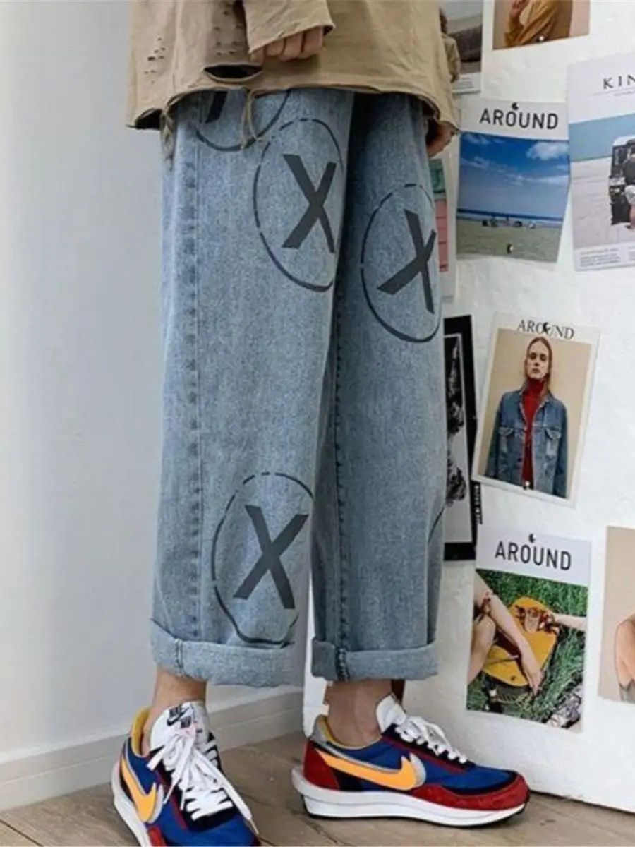 Fashion Graffiti Jeans Girls Ulzzang Wide Leg Straight Pants Trousers Harajuku Gothic Denim Bagge Vintage Autumn Jeans Femme
Fashion Graffiti Jeans Girls Ulzzang Wide Leg Straight Pants Trousers Harajuku Gothic Denim Bagge Vintage Autumn Jeans Femme