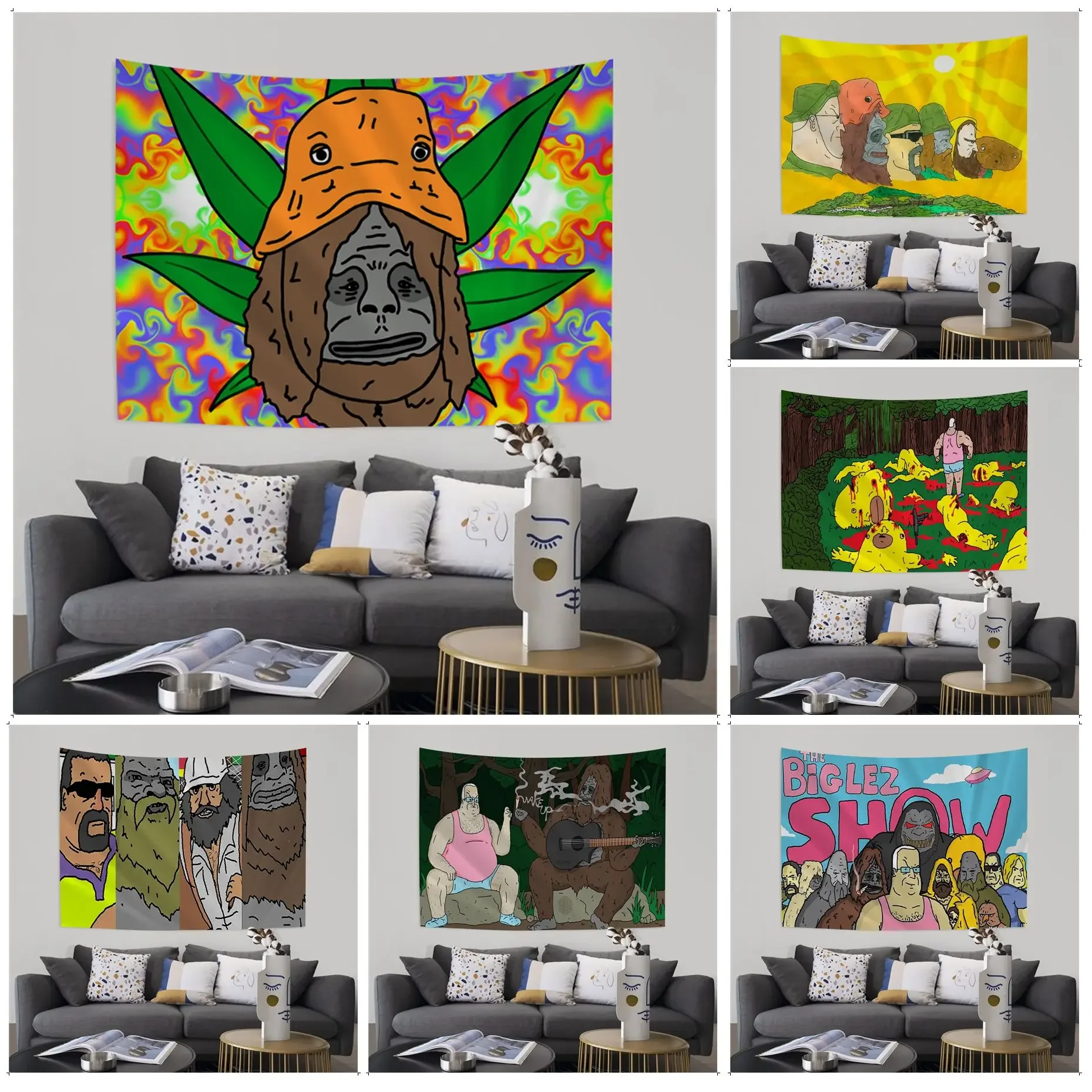 

Psychedelic Hippe The Big Lez Show Hanging Bohemian Tapestry Hanging Tarot Hippie Wall Rugs Dorm INS Home Decor