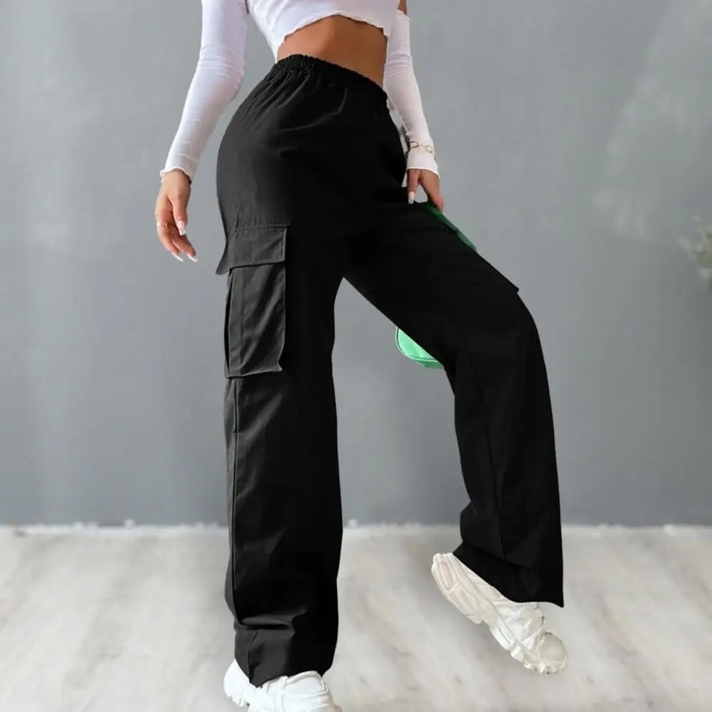 Lady Streetwear Trousers Korean Streetwear Women's Cargo Pants with Elastic Waist Wide Leg Solid Color Joggers with for Casual
Lady Streetwear Trousers Korean Streetwear Women's Cargo Pants with Elastic Waist Wide Leg Solid Color Joggers with for Casual