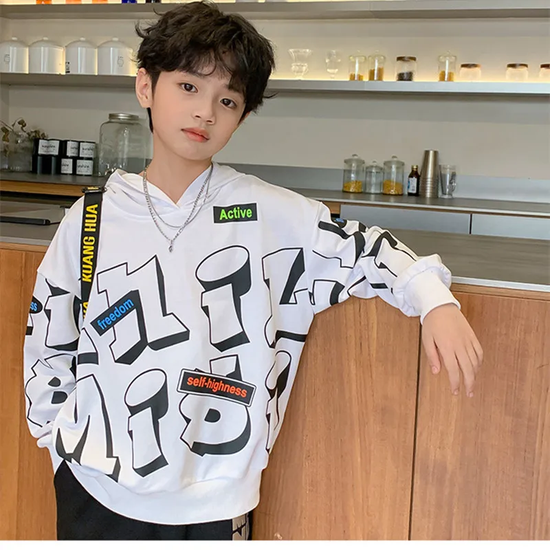 Teen Clothing Fashion Hoodies Pullover Spring Autumn Boys Clothes Casual Sweatshirt Children Letter Print Long Sleeve Top 4-12 Y
Teen Clothing Fashion Hoodies Pullover Spring Autumn Boys Clothes Casual Sweatshirt Children Letter Print Long Sleeve Top 4-12 Y