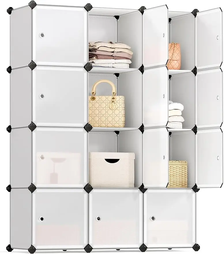 

Cube storage with doors, a set of 12 plastic cubes, closet storage racks, modular bookcases, shelves for bedrooms, living rooms