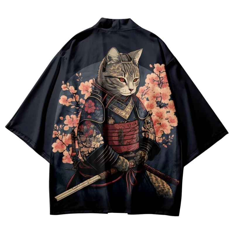 Summer Beauty Samurai Traditional Kimono Japanese Cartoon Cat Anime Cardigan Cosplay Women Men Streetwear Beach Haori Shirts
Summer Beauty Samurai Traditional Kimono Japanese Cartoon Cat Anime Cardigan Cosplay Women Men Streetwear Beach Haori Shirts