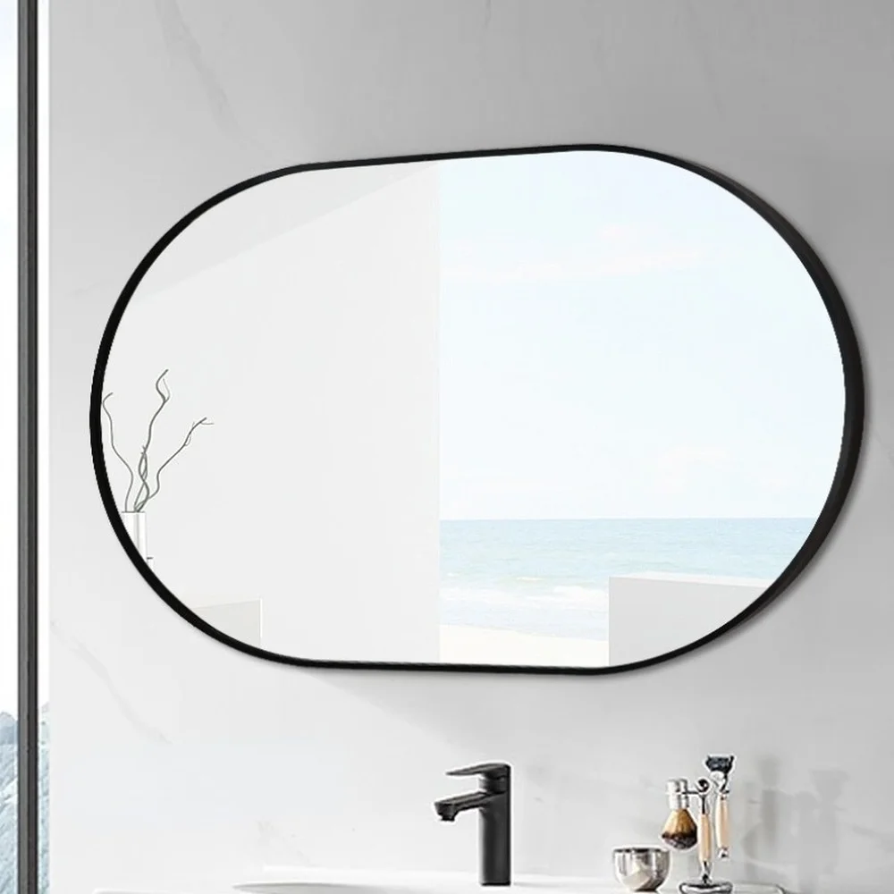 

Makeup Aesthetic Mirror Oval Wall Mounted Toilet Vanity Shower Mirror Hairdressing Large Espejo Pared Bathroom Fixtures EB5JZ