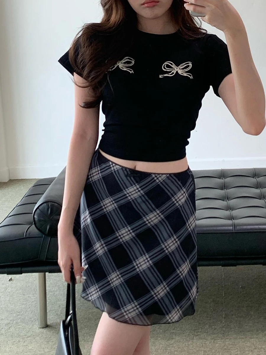Women's Summer Casual Crop Tops Female Short Sleeve Crewneck Bow Print Short T-shirt Tight printed short top
Women's Summer Casual Crop Tops Female Short Sleeve Crewneck Bow Print Short T-shirt Tight printed short top