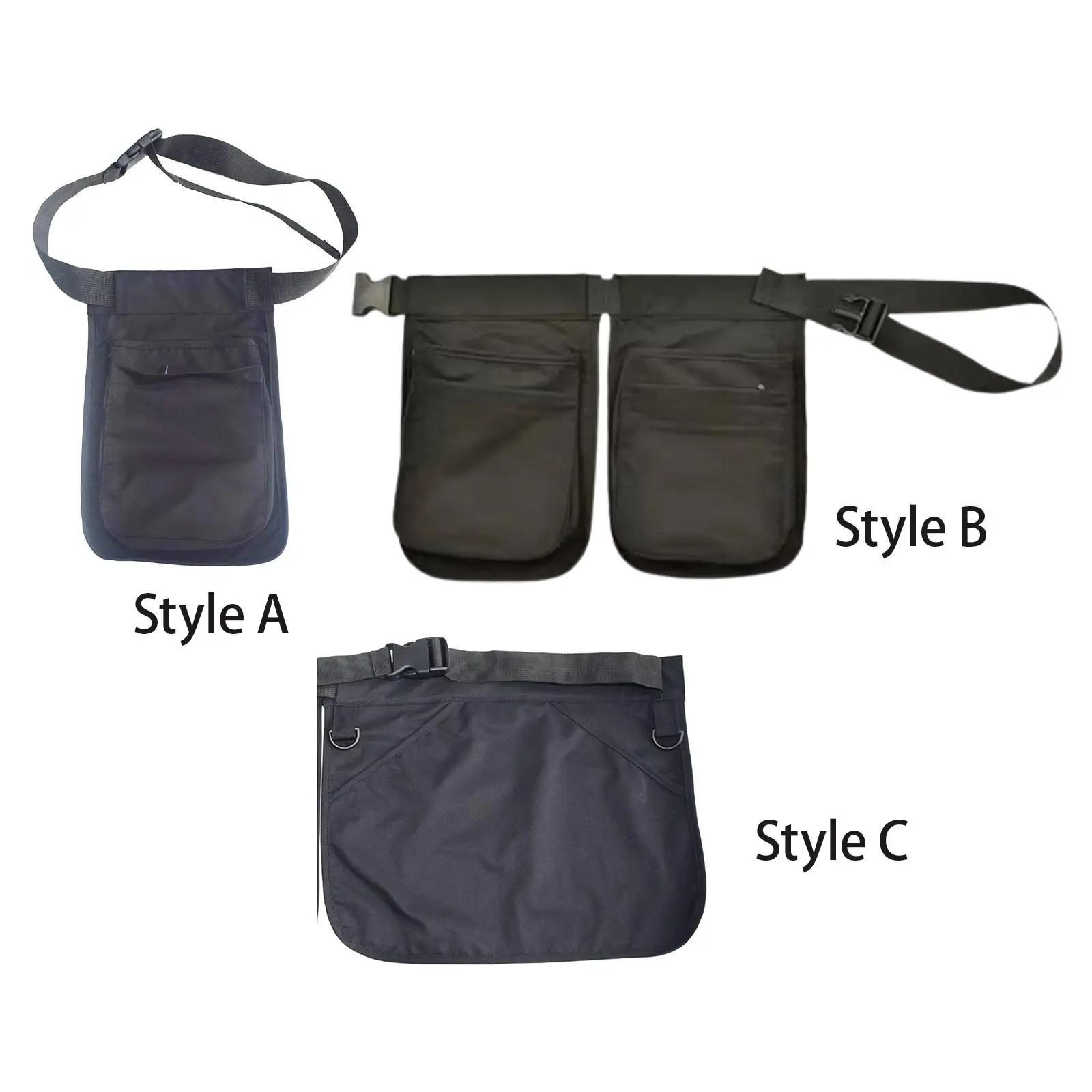 

Waist Bag Multi Pockets Black Fanny Pack Lightweight Waitress Work Waist Apron for Running Workout Hiking Dog Walking Activities