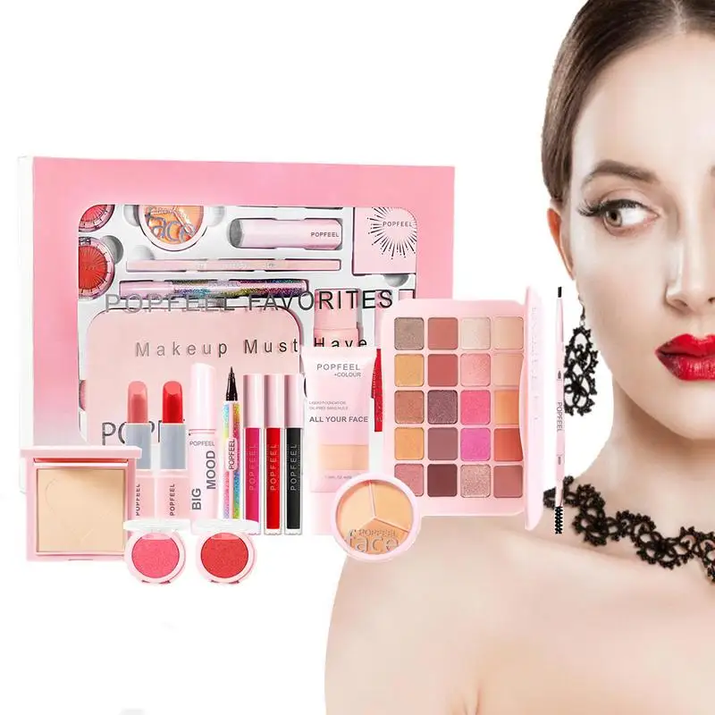 All In One Makeup Gift Set 20 Colors Eyeshadow Palette Face Foundation Primer Make Up Full Kit Women Beauty Cosmetic Bag With
All In One Makeup Gift Set 20 Colors Eyeshadow Palette Face Foundation Primer Make Up Full Kit Women Beauty Cosmetic Bag With