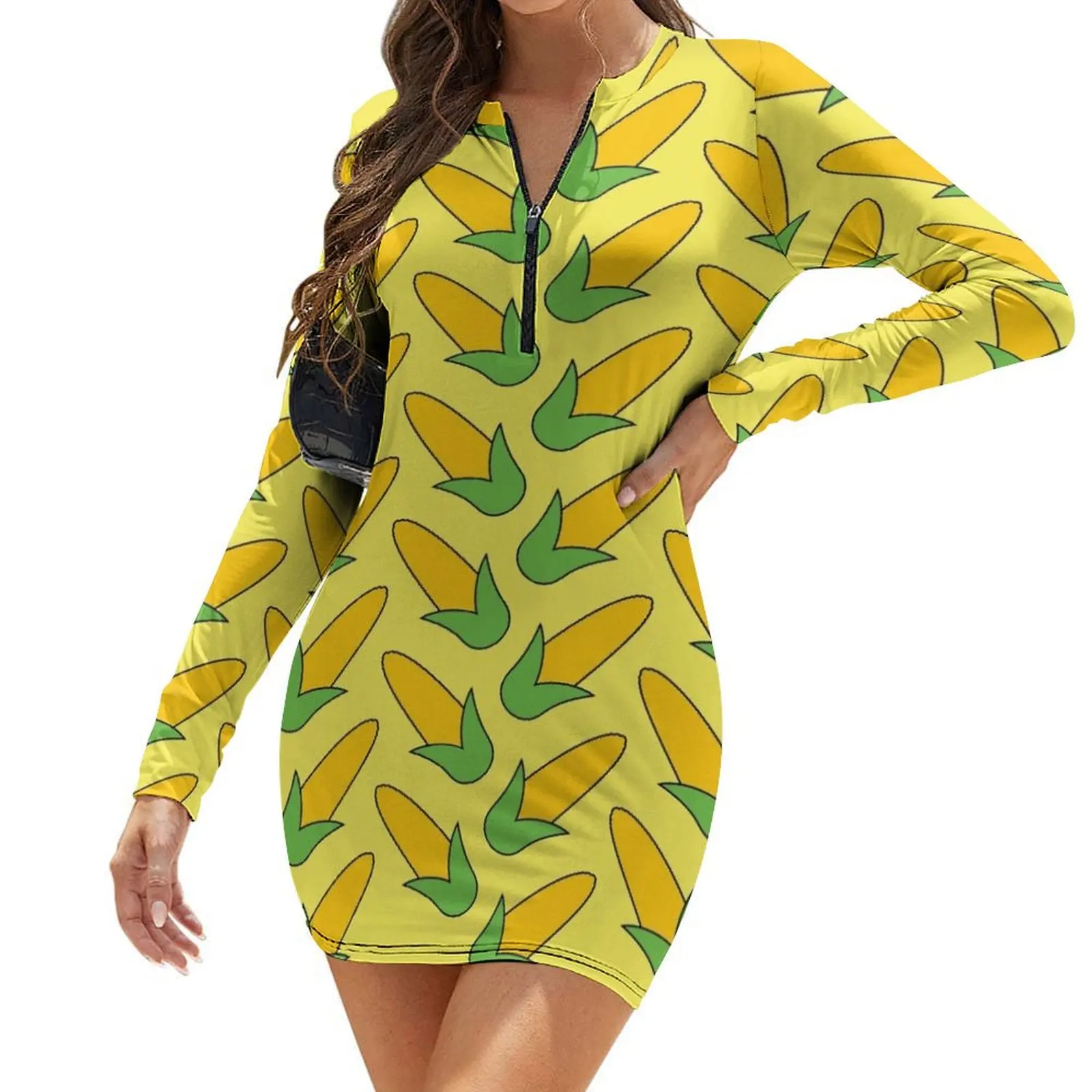 Corn curtains Long-Sleeve Bodycon Dress summer dress daily Women's summer dress summer
Corn curtains Long-Sleeve Bodycon Dress summer dress daily Women's summer dress summer