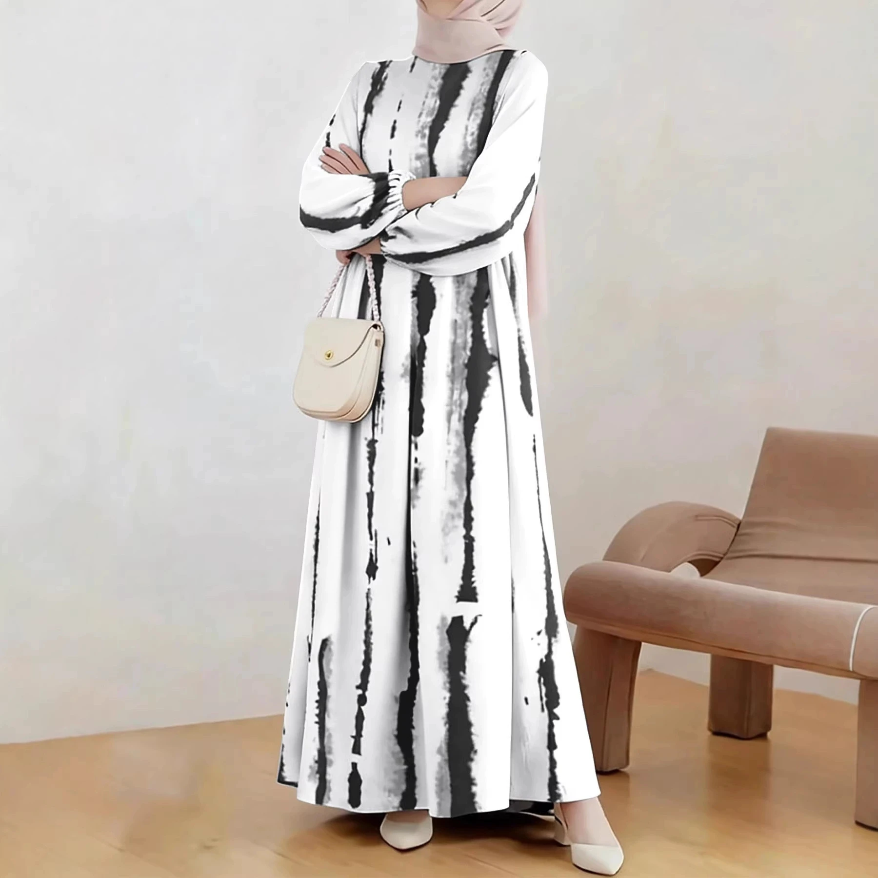 Muslim Cotton Abayas For Women Dashiki Loose Dress Batwing Sleeve Femme Robe 5 S3c33a90efe924be7b70a8e3d14be33f60