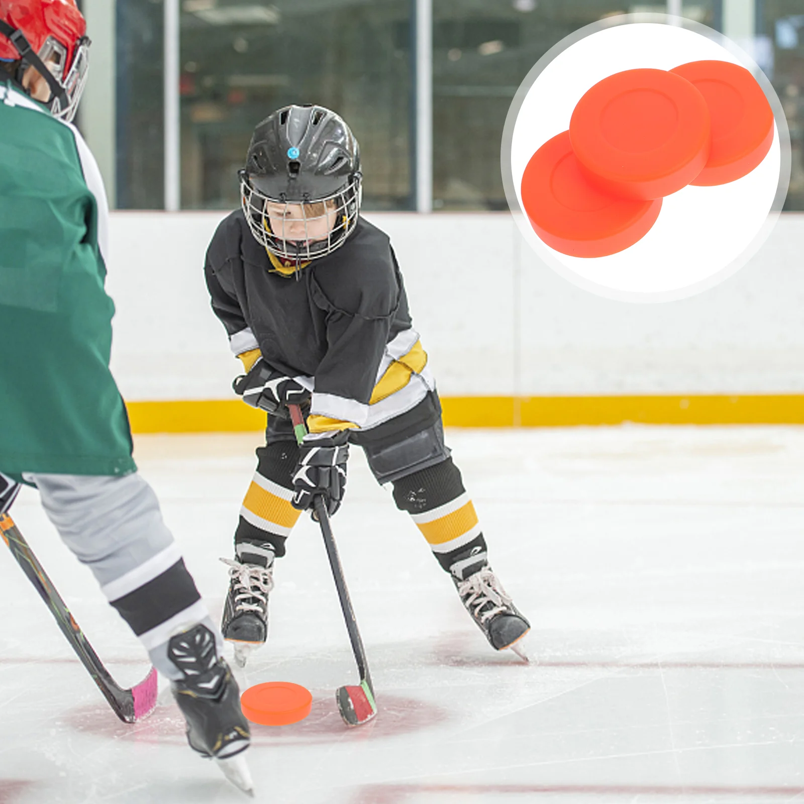 

Hockey Pucks Hardness Adjustable Matte Ice Hockey PVC Flat Ball Hockey Outdoor Hockey Puck Balls Replacement for Game