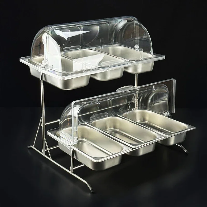 Multi-Layer 201 Stainless Steel Plate Buffet Cold Dish Cooked Food Display Stand
Multi-Layer 201 Stainless Steel Plate Buffet Cold Dish Cooked Food Display Stand