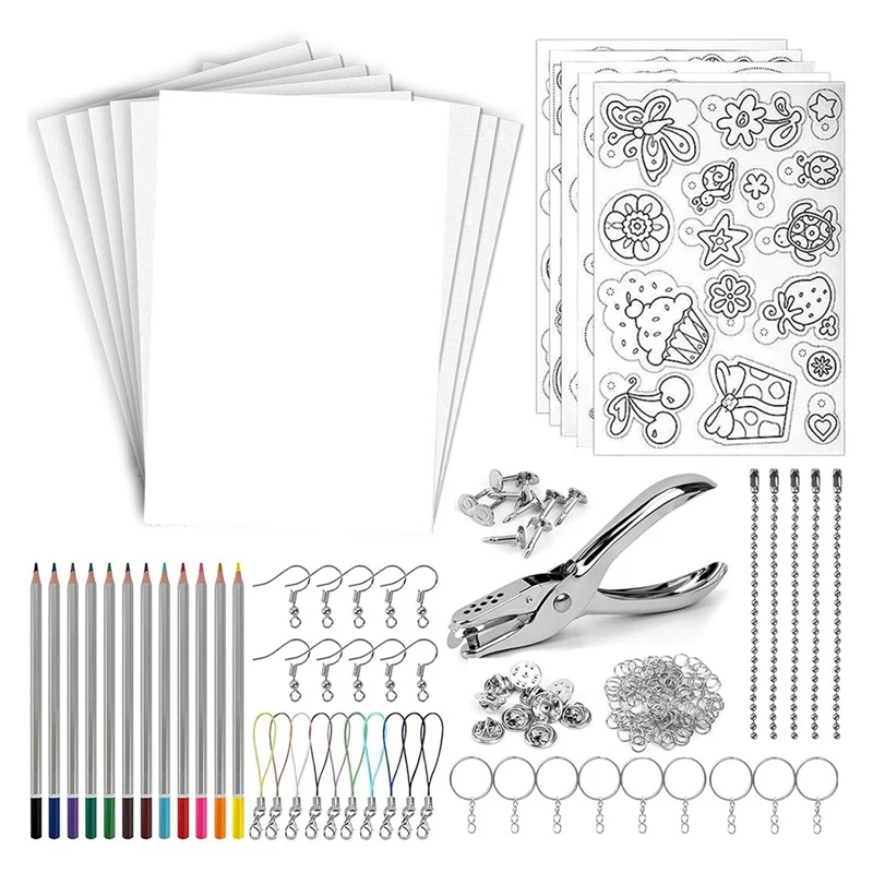 183 PCS Shrink Plastic Sheets Kit,Shrink Art Paper Colored Buckle Chains For Shrinkydink Crafts Jewelry Making DIY
183 PCS Shrink Plastic Sheets Kit,Shrink Art Paper Colored Buckle Chains For Shrinkydink Crafts Jewelry Making DIY