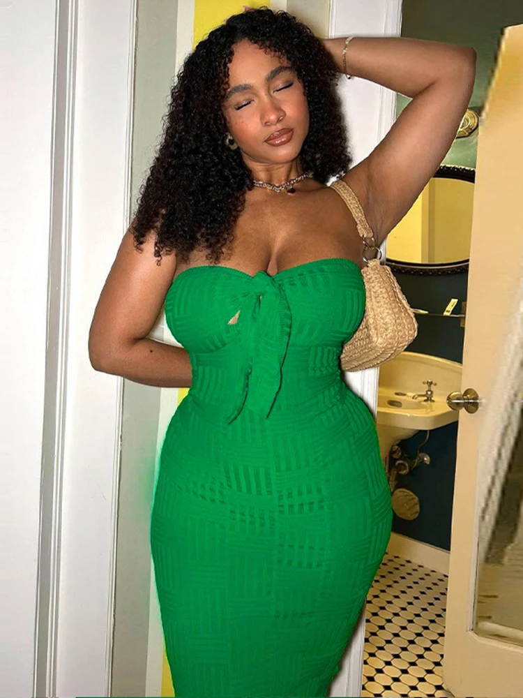Sibybo Women's Dress Fashion Sexy Strapless Lace-up Long Skirt Solid Color Backless Slim One-step Skirt 2023 Summer Streetwear
Sibybo Women's Dress Fashion Sexy Strapless Lace-up Long Skirt Solid Color Backless Slim One-step Skirt 2023 Summer Streetwear