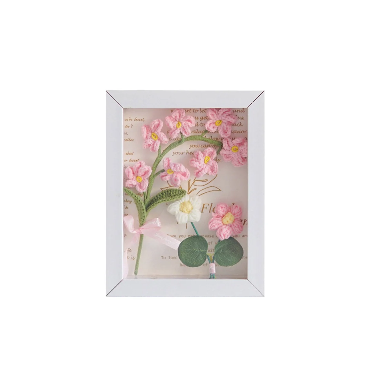 

Вязаный крючком шерстяной цветок готовый вязаный букет фото украшения подвеска подарок на день Святого Валентина Розовый