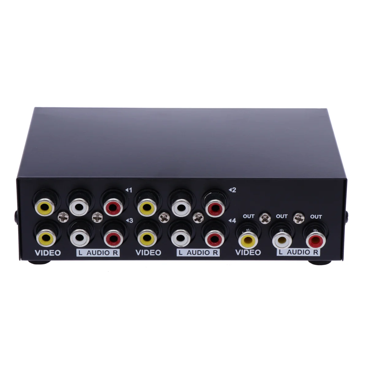 

-431AV 4-Way AV RCA 4 In 1 Out Composite Video L/R Audio Selector