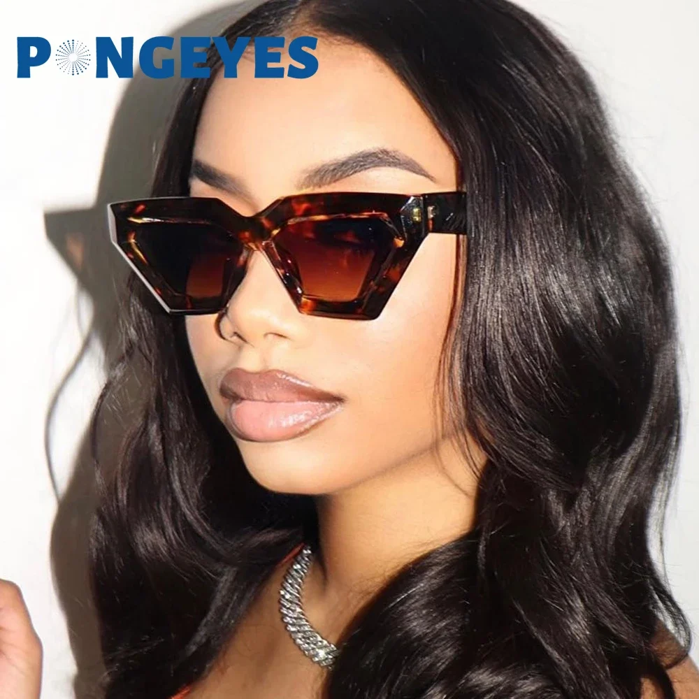 

New Trendy Cat Eye Irregular Sunglasses Women Luxury Brand Thick Frame Sun Glasses for Men Vintage Cateye Shades Gafas De Sol