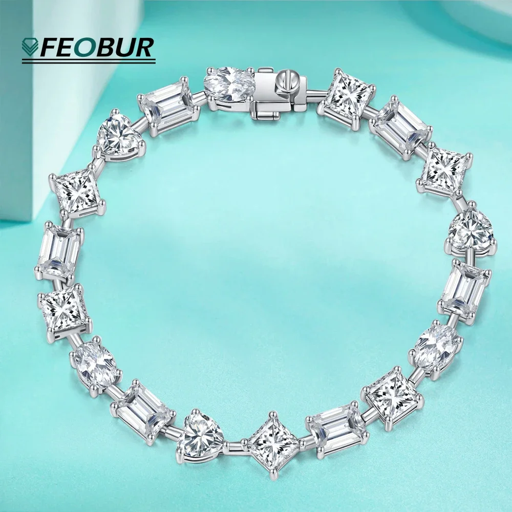 Irregular Full Moissanite Bracelet for Women 1 Carat Princess Square Heart Oval Emerald Cut Diamond 925 Sterling Silver Bracelet
Irregular Full Moissanite Bracelet for Women 1 Carat Princess Square Heart Oval Emerald Cut Diamond 925 Sterling Silver Bracelet