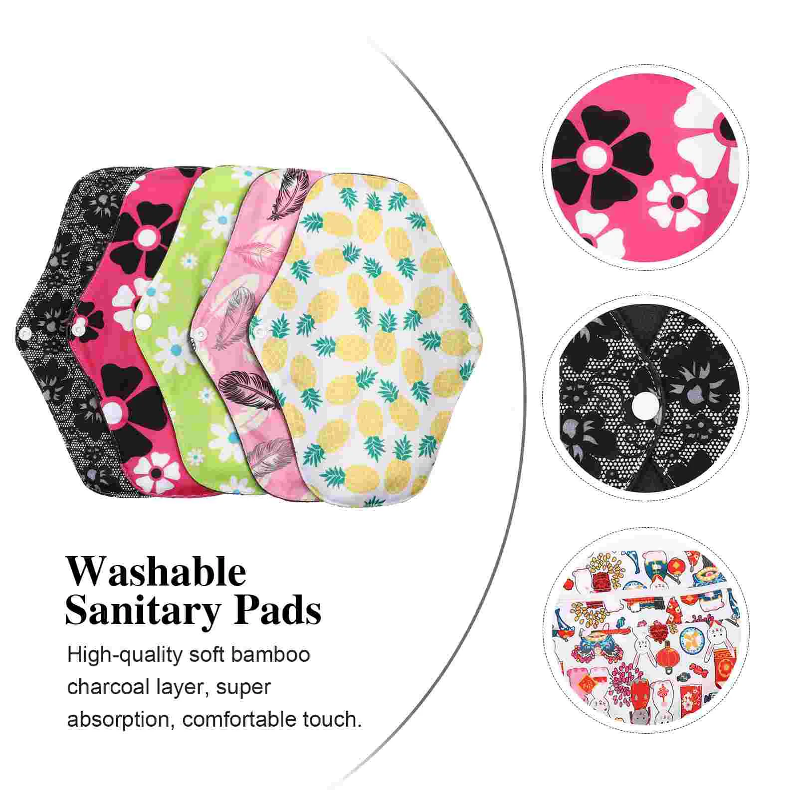6 Pcs Repeated Sanitary Napkins Washable Menstrual Bamboo Pad Charcoal Panty Liners Reusable Pads
6 Pcs Repeated Sanitary Napkins Washable Menstrual Bamboo Pad Charcoal Panty Liners Reusable Pads
