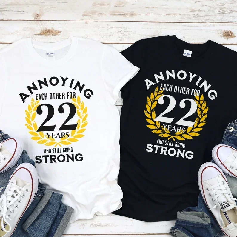 Fun 22nd wedding anniversary gifts for the couple: 22 years for each other, 22 anniversary shirts for the couple
Fun 22nd wedding anniversary gifts for the couple: 22 years for each other, 22 anniversary shirts for the couple