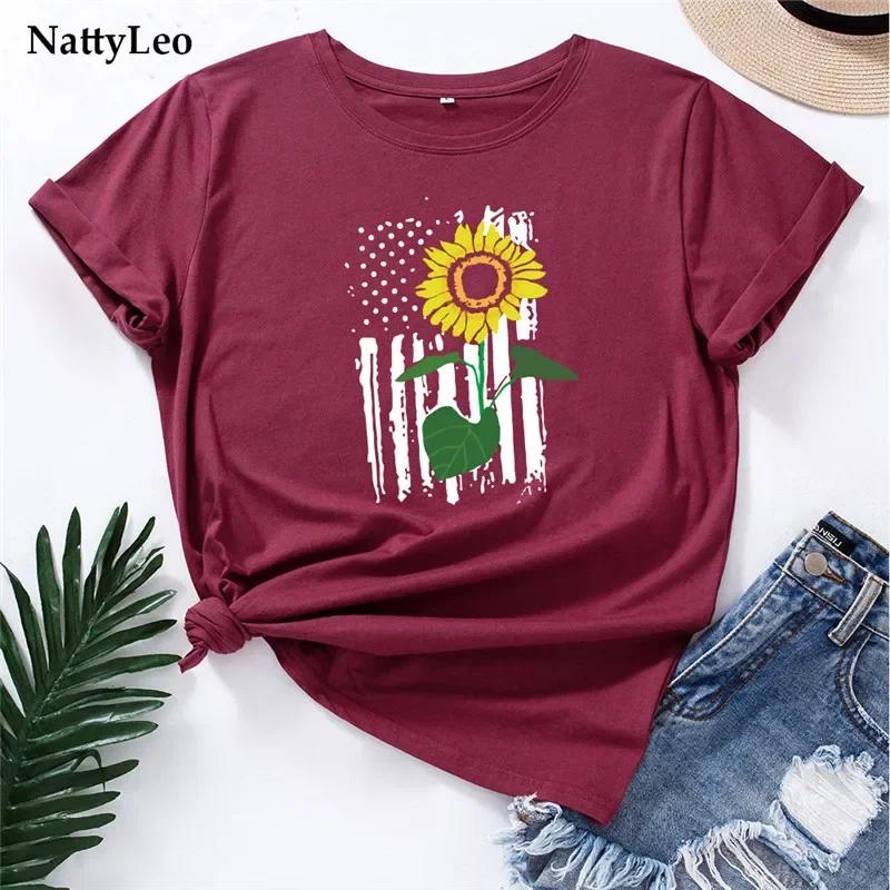 Fashion Sunflower Printed TShirt Vintage Women Clothing O Neck Short Sleeve Tees Summer T Shirt 100%Cotton Women T-Shirt Tops
Fashion Sunflower Printed TShirt Vintage Women Clothing O Neck Short Sleeve Tees Summer T Shirt 100%Cotton Women T-Shirt Tops