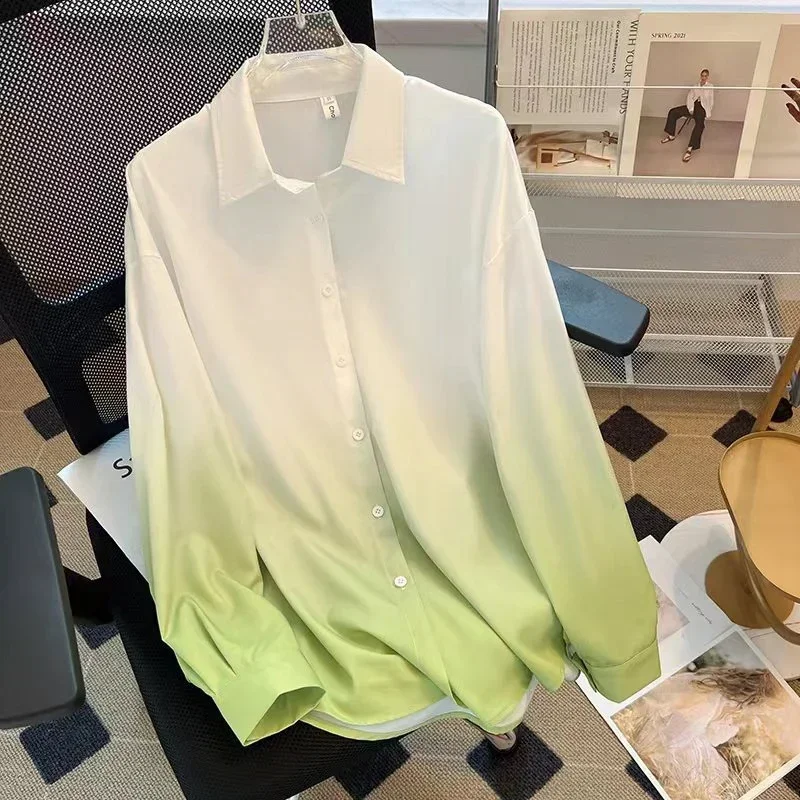 Korean Fasion Gradient Blouse Women Spring and Autumn Long Sleeve Simple Shirt 2023 New Office Lady Loose Tops Clothes 30081
Korean Fasion Gradient Blouse Women Spring and Autumn Long Sleeve Simple Shirt 2023 New Office Lady Loose Tops Clothes 30081