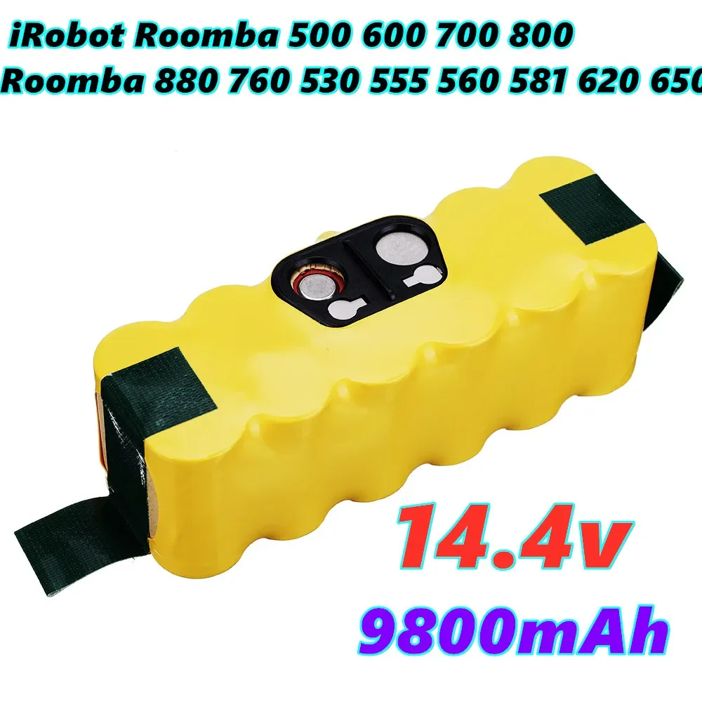 New 14.4V 9800mAh Replacement NI-Mh Battery for iRobot Roomba 500 600 700 800 Series for roomba 880 760 530 555 560 581 620 650
New 14.4V 9800mAh Replacement NI-Mh Battery for iRobot Roomba 500 600 700 800 Series for roomba 880 760 530 555 560 581 620 650