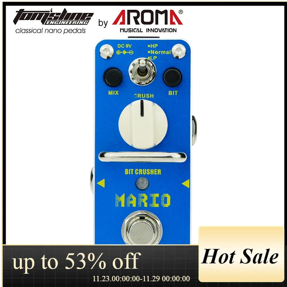 

Aroma AMO-3 Mario Electric Guitar Effects Pedal Bit Crusher Mini Single Effect with True Bypass Guitar Parts & Accessories