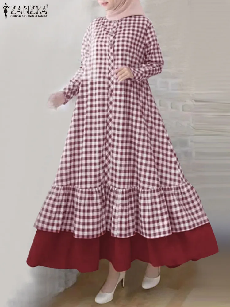 ZANZEA Vintage Plaid Checked Long Sleeve Muslim Dress Women Autumn Maxi Sundress Turkey Abaya Vestido Caftan Marocain Robe Femme
ZANZEA Vintage Plaid Checked Long Sleeve Muslim Dress Women Autumn Maxi Sundress Turkey Abaya Vestido Caftan Marocain Robe Femme