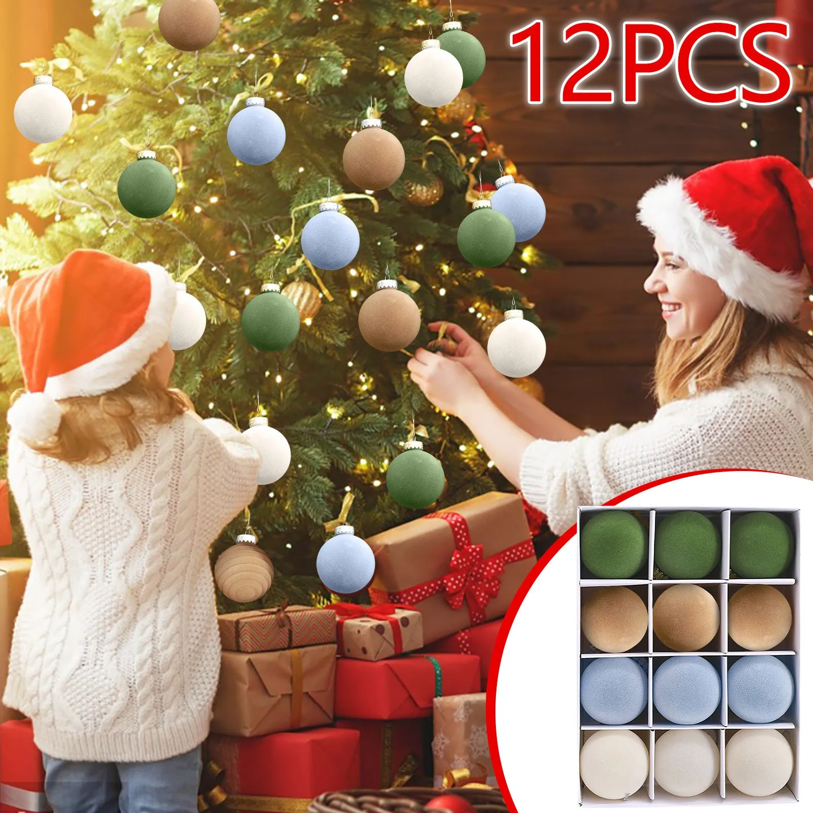 12 шт., Набор подвесок в виде рождественской елки 
12 шт., Набор подвесок в виде рождественской елки