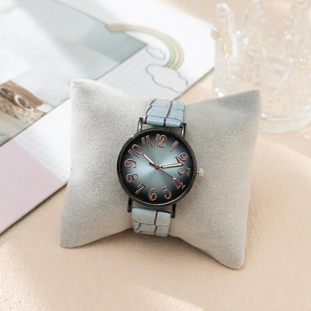 

Fashionable Women Timepiece Stylish Women's Casual Watch with Large Number Dial Faux Leather Strap Quartz Movement for Girls