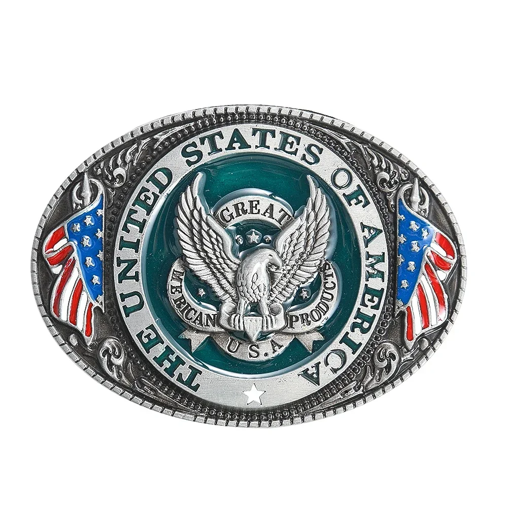 

Bald Eagle American Flag Officer Sheriff Alloy Belt Buckle Leather Craft Western Cowboy Waistband Clasp Men's Jeans Accessories