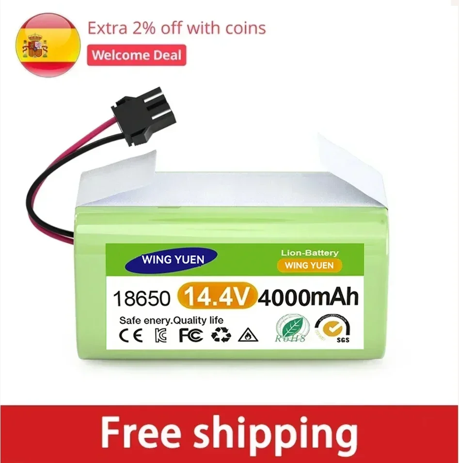 14.4V 4000mAh Li-ion Battery for Conga Excellence 950 990 1090 1790 1990 Deebot N79S N79 DN622 Eufy Robovac 11S 12 X500
14.4V 4000mAh Li-ion Battery for Conga Excellence 950 990 1090 1790 1990 Deebot N79S N79 DN622 Eufy Robovac 11S 12 X500