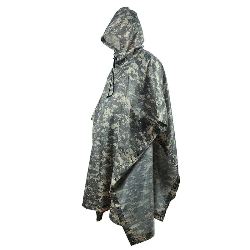 

Impermeable Raincoat Poncho Outdoor Military Tactical Rainwear Camping Hiking Hunting Suits Travel Umbrella Rain Gear