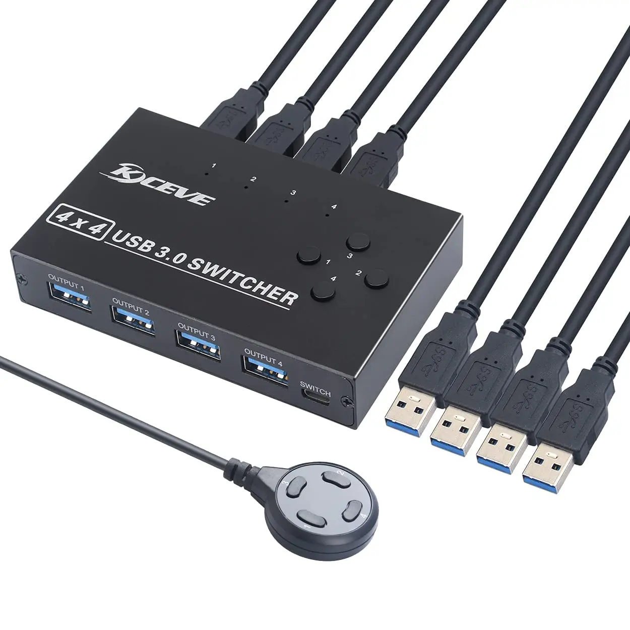 KCEVE USB 3.0 Switch USB Switcher Selector 4 Computer Sharing 4 USB Devices Printer Scanner Mouse Keyboard Compatible with Mac/
KCEVE USB 3.0 Switch USB Switcher Selector 4 Computer Sharing 4 USB Devices Printer Scanner Mouse Keyboard Compatible with Mac/
